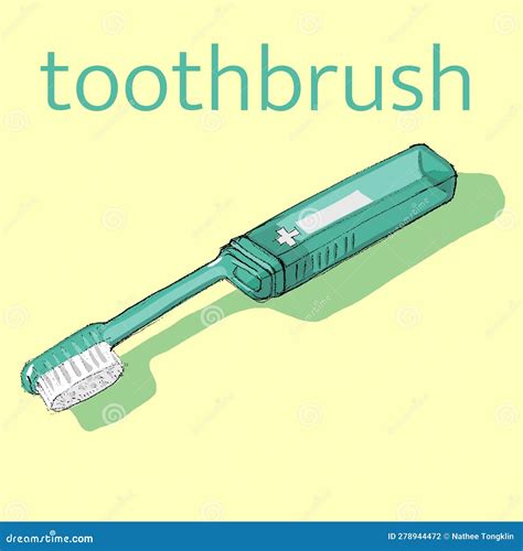 Portable Toothbrush Drawing Sketch Pencil Style Stock Illustration - Illustration of pencil ...