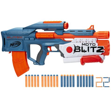 Buy Nerf Elite 2.0 Motoblitz Motorized Nerf Blaster, Outdoor Toys, Airblitz 6 Darts, 22 Darts ...