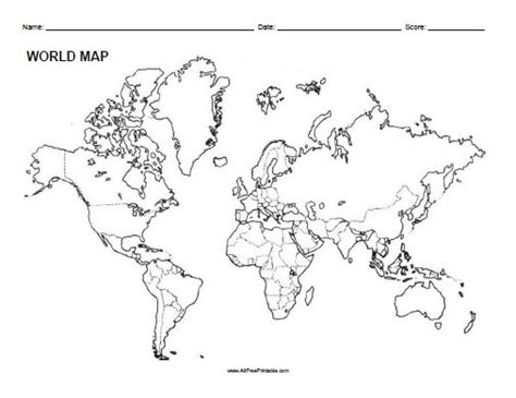 World Blank Map – Free Printable