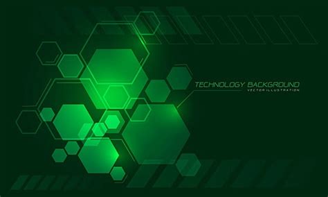 Abstract Green Futuristic Hexagonal Background Geometric Rays Vector Vector, Geometric, Rays ...