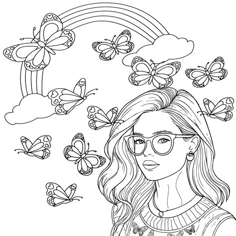 Aesthetic Butterflies and Girl