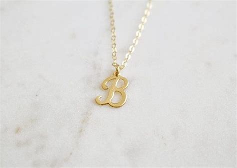 Script Initial B Necklace Monogram B Necklace Gold Necklace - Etsy | Gold necklace, Necklace ...