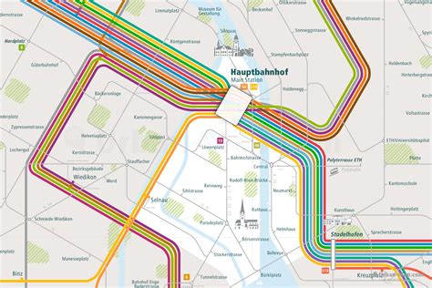 Zurich Rail Map - City train route map, your offline travel guide