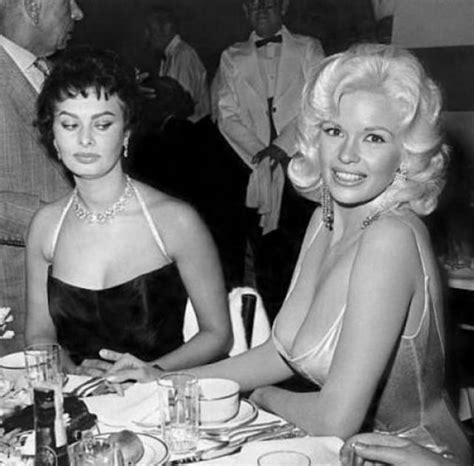 Sophia Loren giving Jayne Mansfield the side-eye, Beverly Hills, 1957 : r/OldSchoolCool