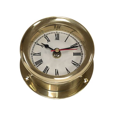 Vintage Quartz Ship’s Time Clock Heavy solid Brass Porthole. Tested/works. - craibas.al.gov.br