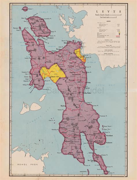 1959 Large Rare Vintage Map of Leyte Philippines Tacloban - Etsy Canada