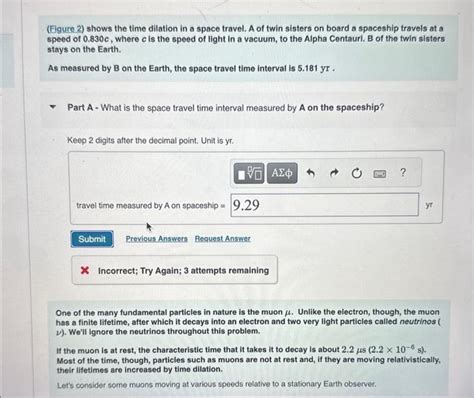 Solved (Figure 2) shows the time dilation in a space travel. | Chegg.com