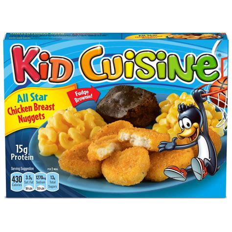 Kid Cuisine All Star Nuggets, Macaroni and Cheese, Corn & Brownie Frozen Meal, 8.8 oz (Frozen ...