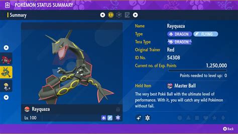 Pokémon Scarlet and Violet/ Rare Shiny Rayquaza/ 6IV / Level 100/masterball/ - Etsy