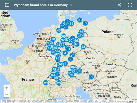 Wyndham Rewards Map Germany, Austria, Switzerland 107 hotels – Loyalty Traveler