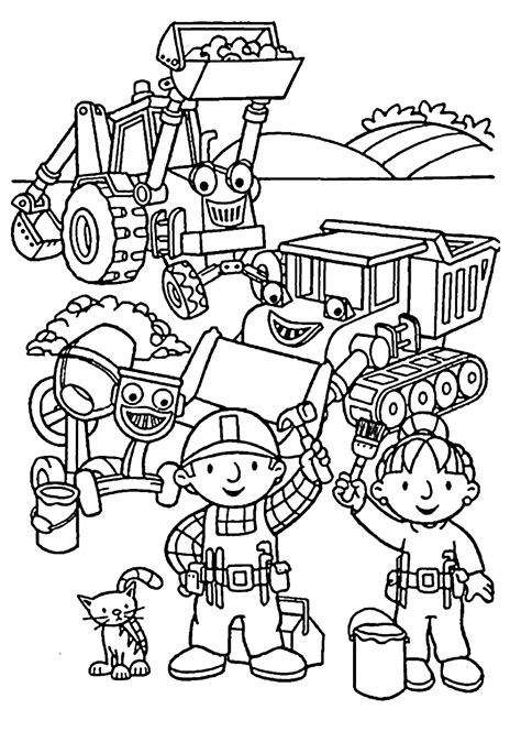 Bob the builder coloring pages to download and print for free