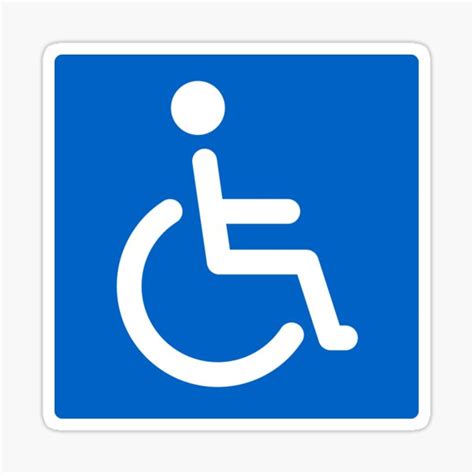 "Blue disabled symbol stickers, square with rounded corners" Sticker for Sale by Mhea | Redbubble