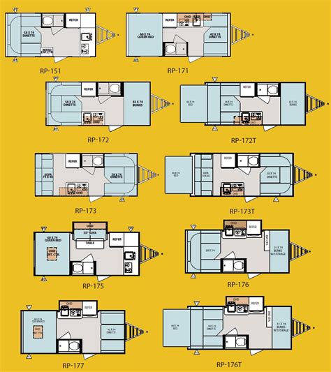 Forest River R-Pod Ultra Lite travel trailer - floorplans