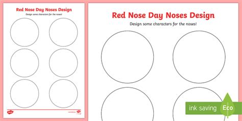 FREE! - Red Nose Day Noses Design Worksheet / Worksheet