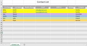 FREE Editable Contact List Template | Editable PDF, Word, Image
