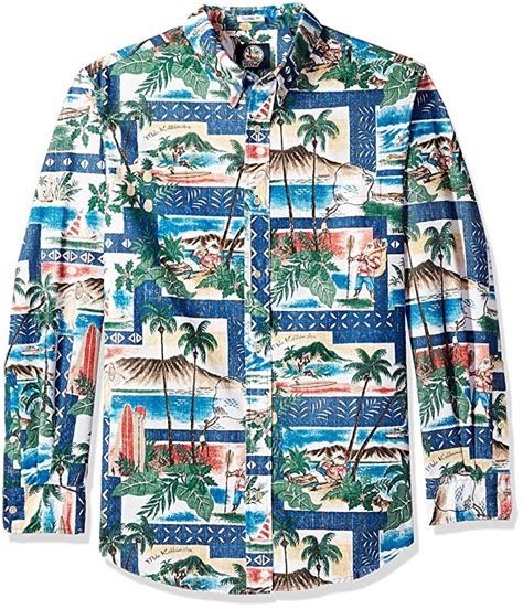 Reyn Spooner Long-Sleeved Hawaiian Shirt | Miley Cyrus Hawaiian Shirt at Versace Mansion January ...