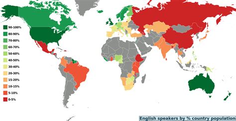 File:World map percentage english speakers by country.png - Wikitravel Shared