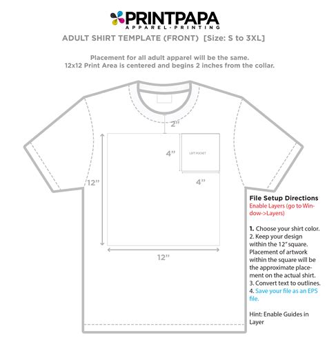 T Shirt Placement Template - Card Template