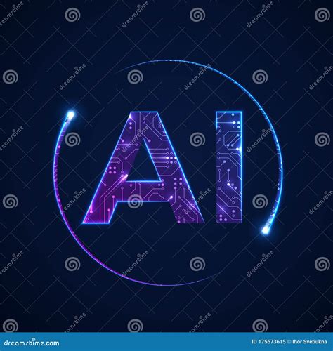 Artificial Intelligence Concept. Circuit Board Background with AI Logo Stock Vector ...