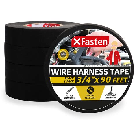 Buy XFasten Wire Harness Tape 450ft 3/4 Inch x 90ft (5-Pack) Cloth Tape High Temp Fabric Tape ...