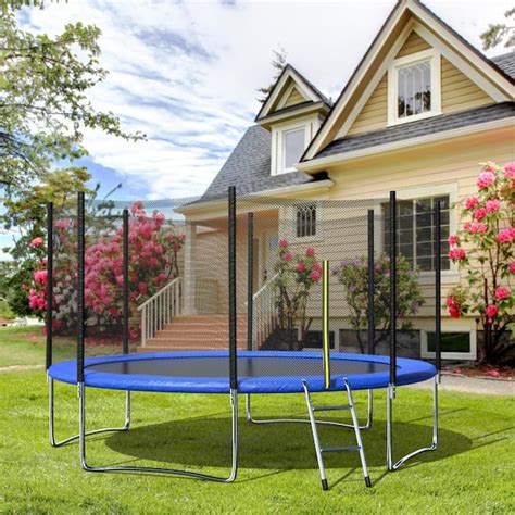 12 ft. Trampoline Set Kid Play Jump Garden Trampoline Set Net Head Cover Outdoor TCHT-TBWY-0063 ...