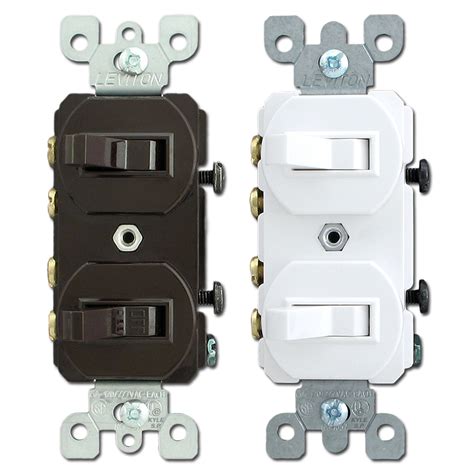 Leviton Duplex Stacked 3-Way Horizontal Toggle Light Switches 5243