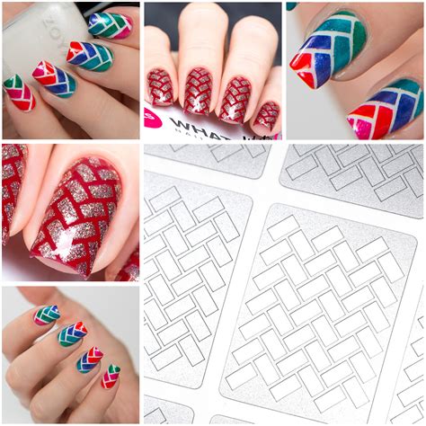 Nail Art Stencil Herringbone Design – SimranSinnan