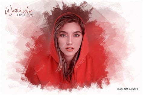 Premium PSD | Watercolor painting photo effect and christmas photo effect