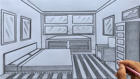 One Point Perspective Bedroom Drawing Tutorial | Psoriasisguru.com