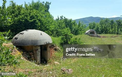 Bunkers In The Albanian Landscape High-Res Stock Photo - Getty Images