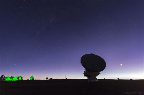 The Nautical Twilight with the Moon in ALMA @ Astrophotography by Miguel Claro