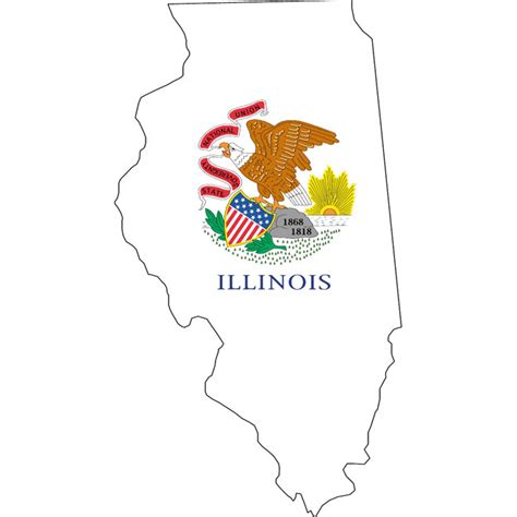 Map and flag of Illinois Royalty Free Stock SVG Vector and Clip Art