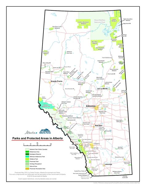 Map of Alberta Parks and Protected Areas (2018) | Download Scientific Diagram