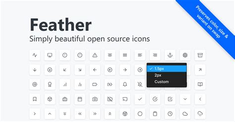 Figma - Feather icons | I've edited and organized the icons into responsive variants in order to ...