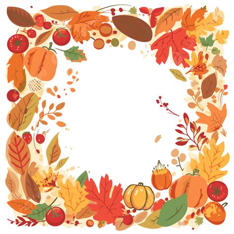 Autumn Border Vector, Sticker Clipart Autumn Leaves Border, Illustration Cartoon, Sticker PNG ...