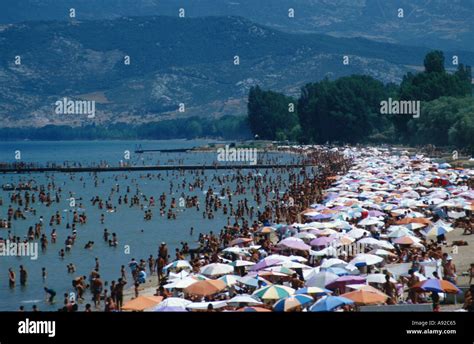 Albania Lake Ohrid near Pogradec beach holiday vacation Stock Photo - Alamy