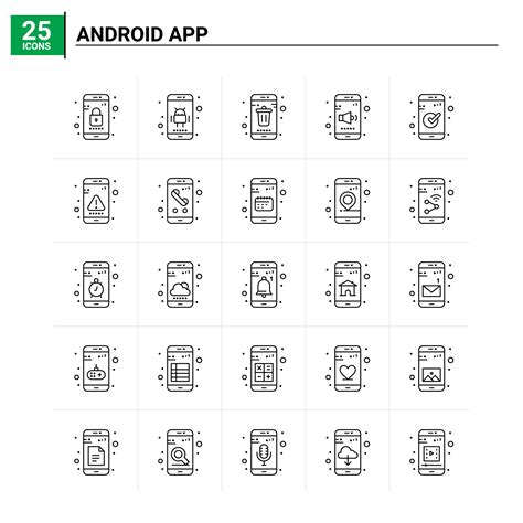 25 Android App icon set vector background 18010607 Vector Art at Vecteezy