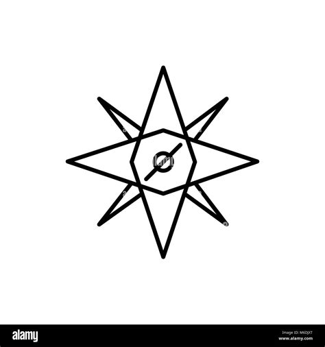 Compass Cardinal Direction Adventure Thin Line Icon Symbol Vector Illustration Graphic Design ...