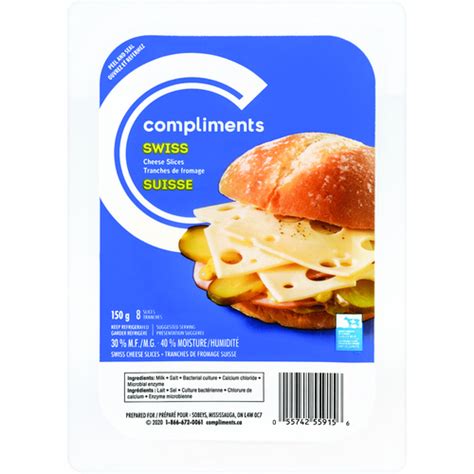 Swiss Cheese Slices 150 g | Compliments.ca