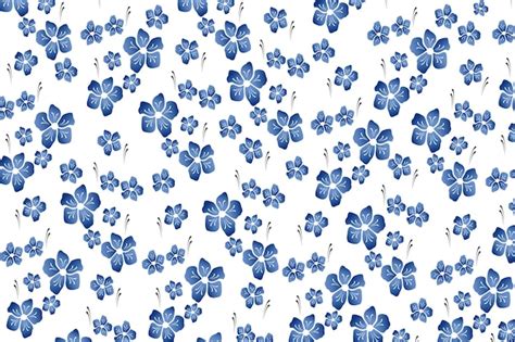 Premium Vector | Vintage floral background. Floral pattern with small blue flowers on a white ...