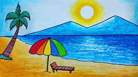 Summer Beach Drawing