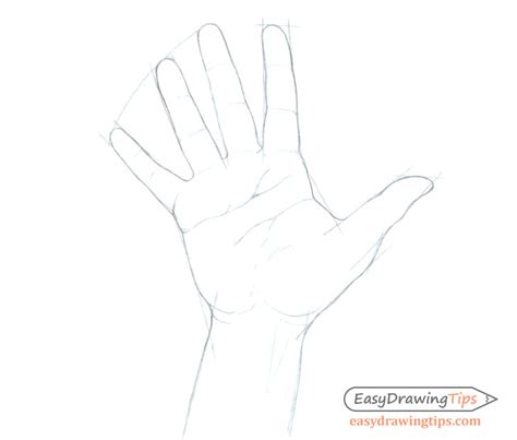 How To Draw An Open Palm Hand Erase the guide lines from the hand