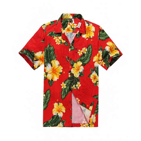 Hawaii Hangover - Hawaiian Shirt Aloha Shirt in Red with Yellow Floral - Walmart.com - Walmart.com