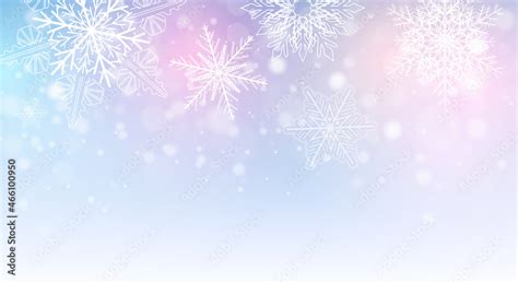 Christmas background with snowflakes, purple blue winter snow background, vector illustration ...