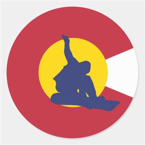 Colorado Flag Sticker - Snowboarder - Snowboard | Zazzle.com