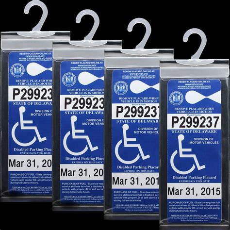 4 PCS Handicap Permit Placard Protective Holder - Disabled Parking Placard Protector Sleeve with ...