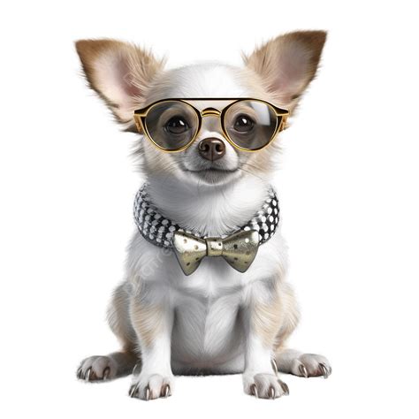 Chihuahua Dog Glasses On Isolated White Background, Pet, Dog, Animal PNG Transparent Clipart ...