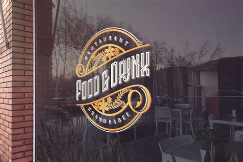 Glass Restaurant Logo Mockup By Smart Designs | TheHungryJPEG