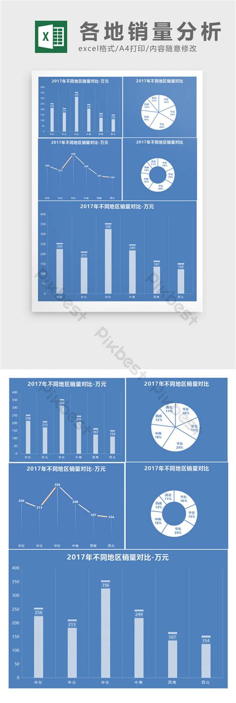 Sales Comparison Chart In Different Regions Excel Form Template Excel | XLSX Template Free ...