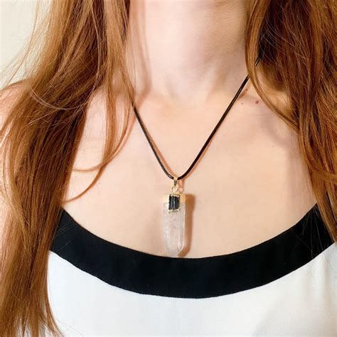 Clear Quartz & Black Tourmaline Necklace | On Sale 35%